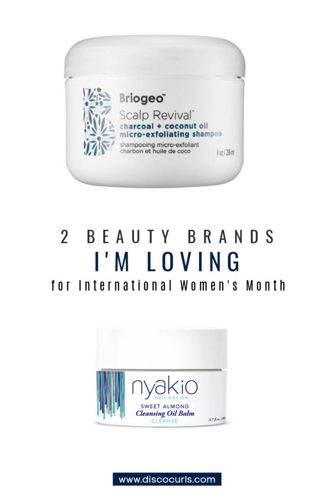 Image of briogeo and nyakio beauty products for international women's month