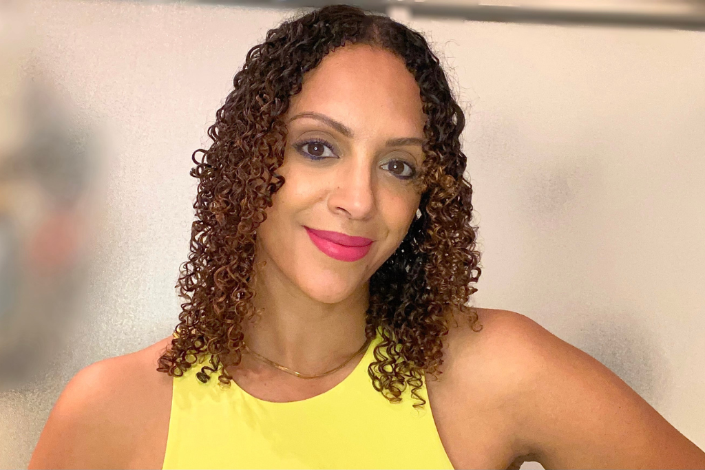 An image of Rochelle Masella after applying the Mielle Avocado & Tamanu line to her curls