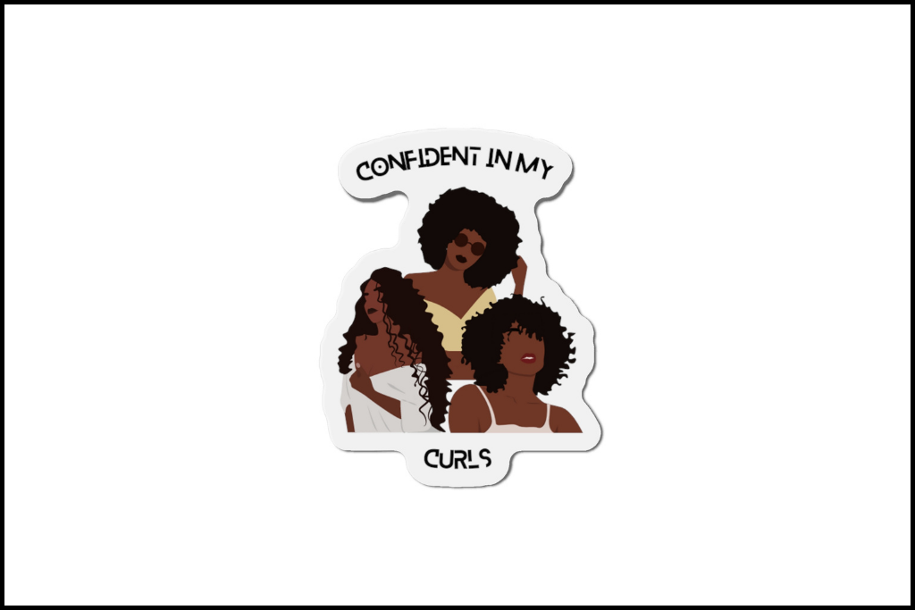 CONFIDENT IN MY CURLS DIE-CUT MAGNET