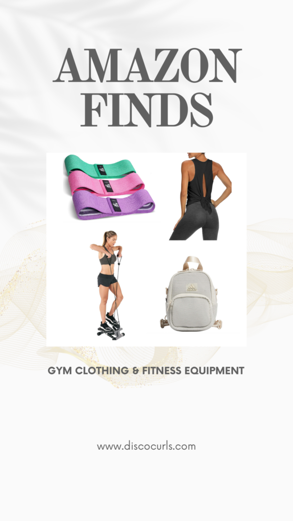 gym clothing and fitness equipment found on amazon